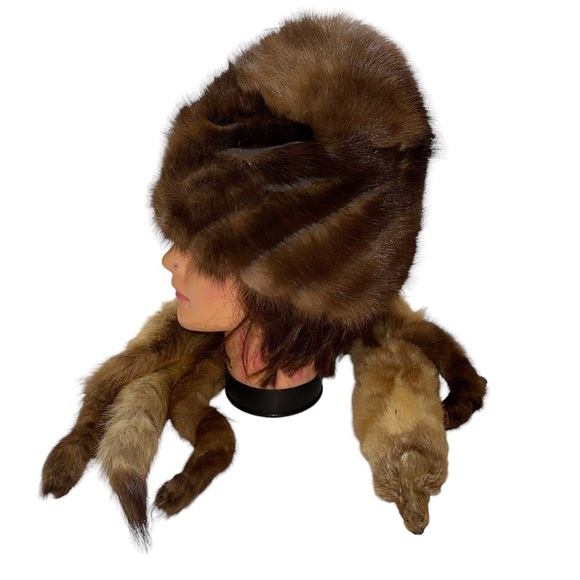 Vintage  AMY Mink Real Fur Hat and Shall main image 12